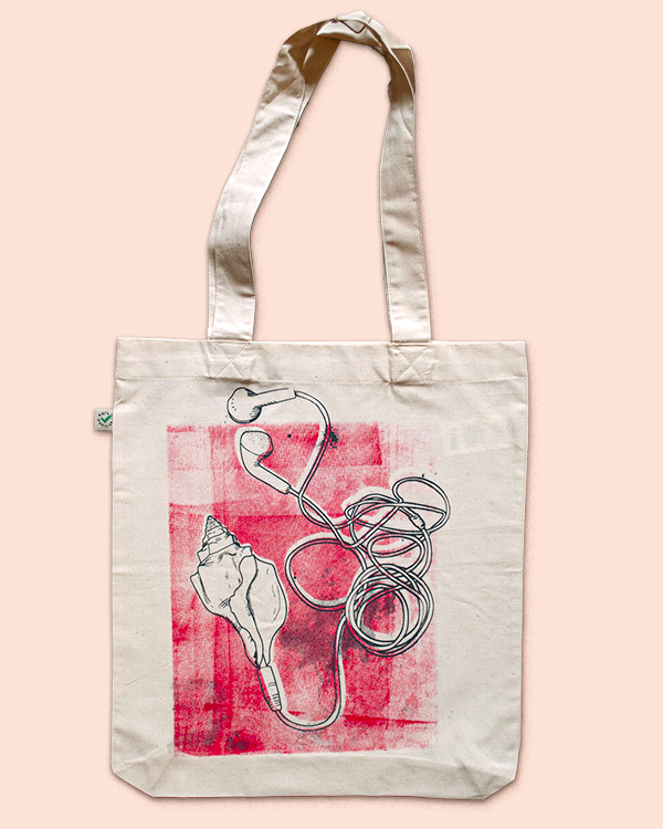 Ascoltare il mare shopper in cotone